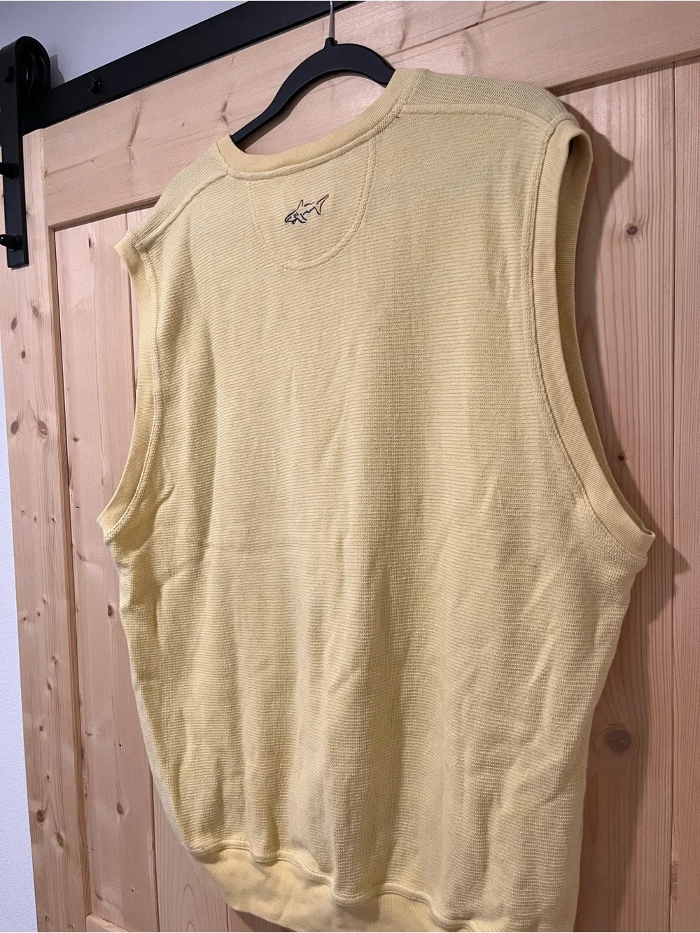 Greg Norman Collection Men’s V-Neck Cotton Sweater Vest in Pale Yellow XL 🦈 ⛳️